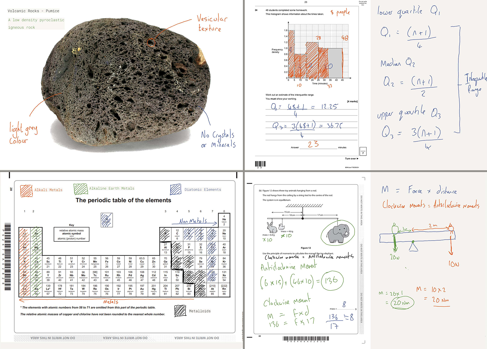 image showing some of Scott's lessons on Bramble's shared notebook.